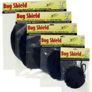 Bug Shield 10" with  active charcoal inset -Use for in-line fan